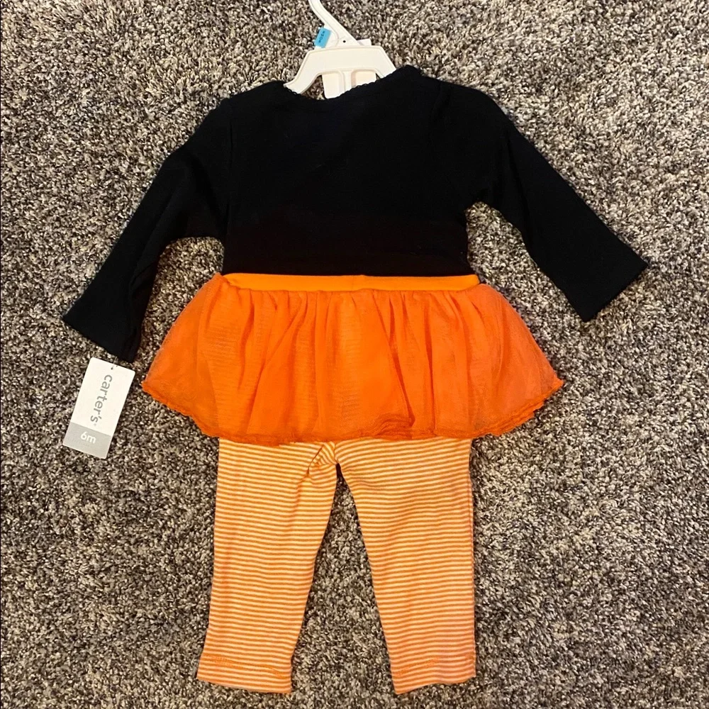 Carter's Black and Orange baby girl Halloween Outfit - Picture 2 of 5